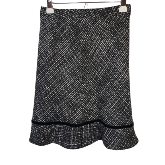 Gap wool blend tweed skirt black white size 1 - Picture 2 of 9